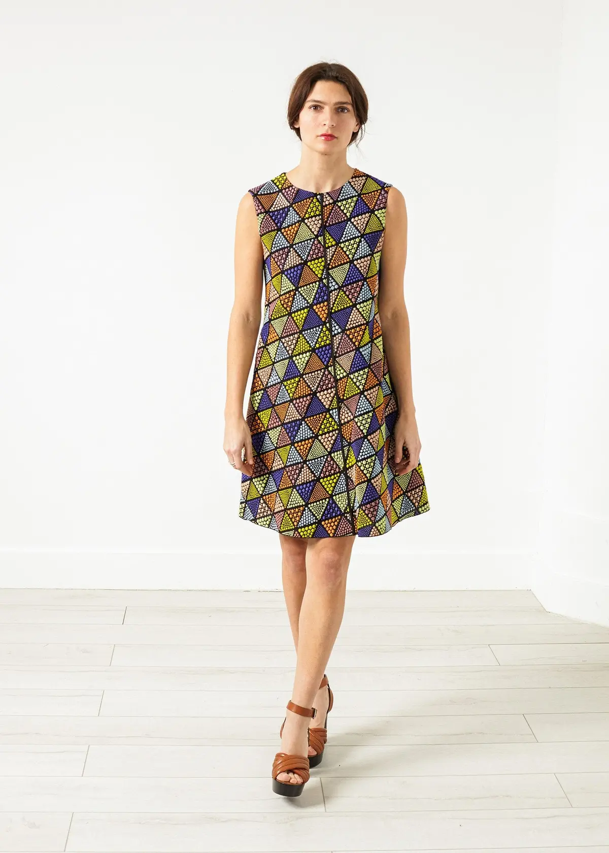 Triangle Sleeveless Dress In Multi 1