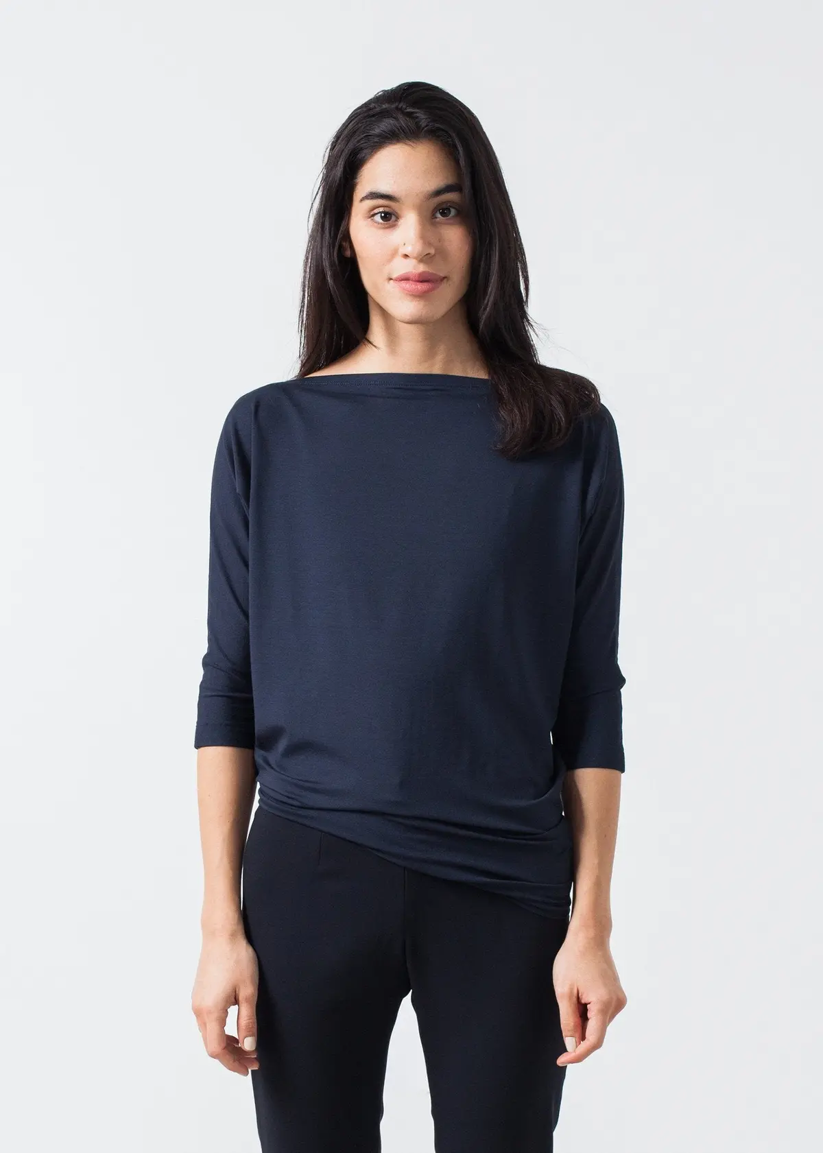 Boat Neck Top In Marine 1