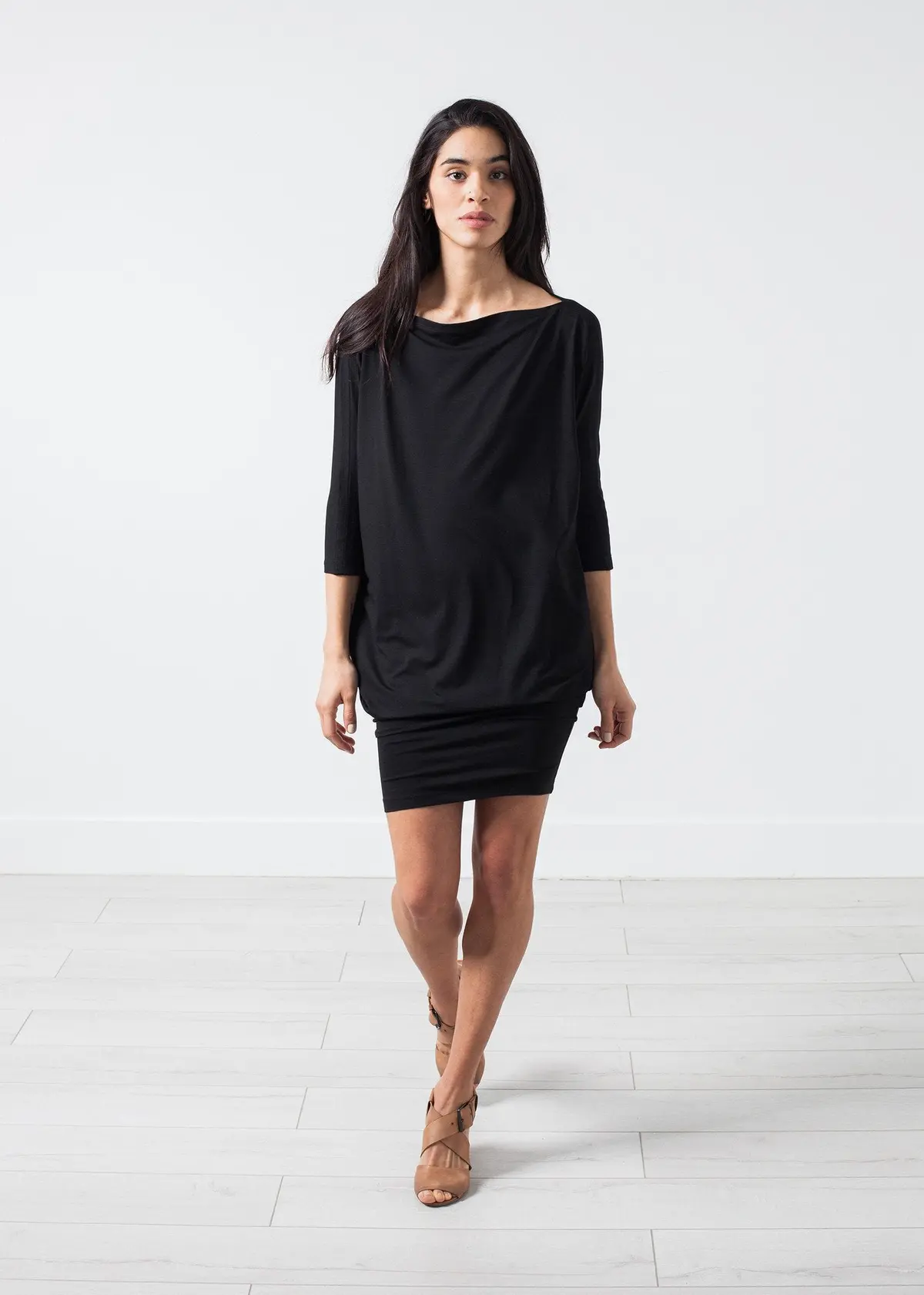 Tapered Boat Neck Dress 1