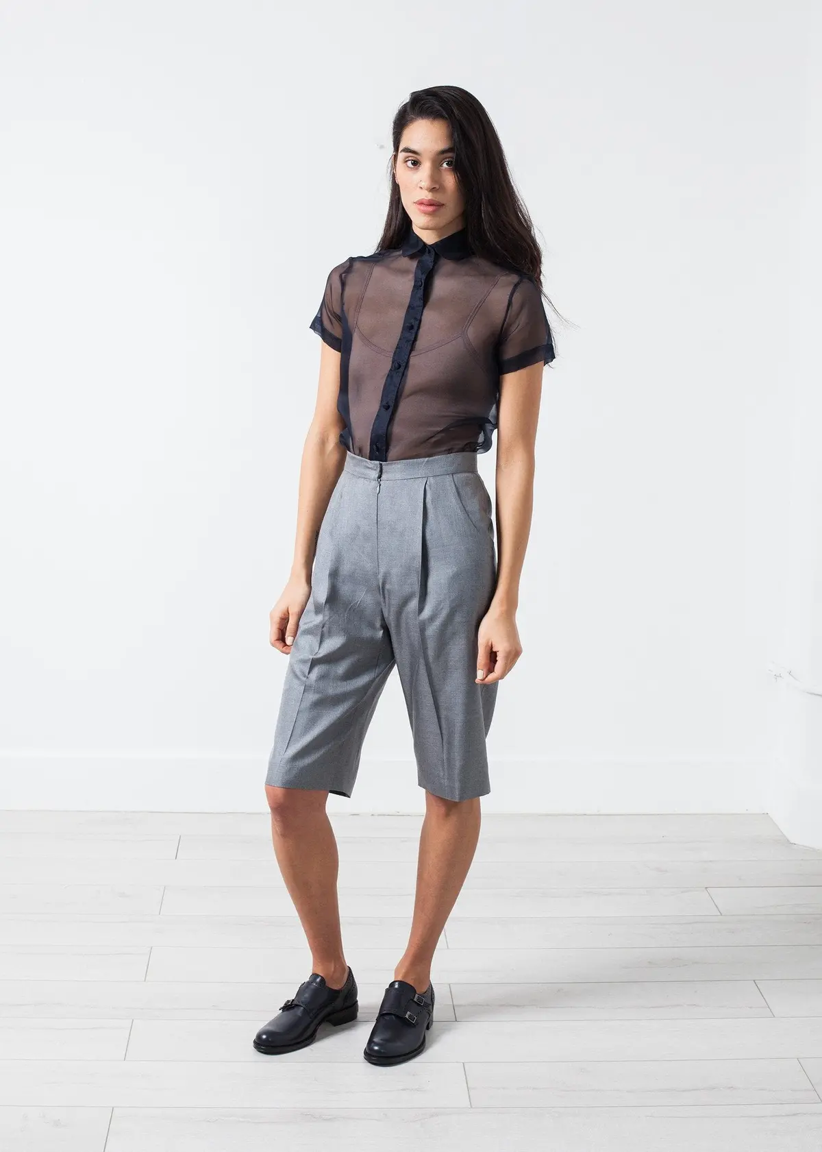 Silk Shorts In Grey 1