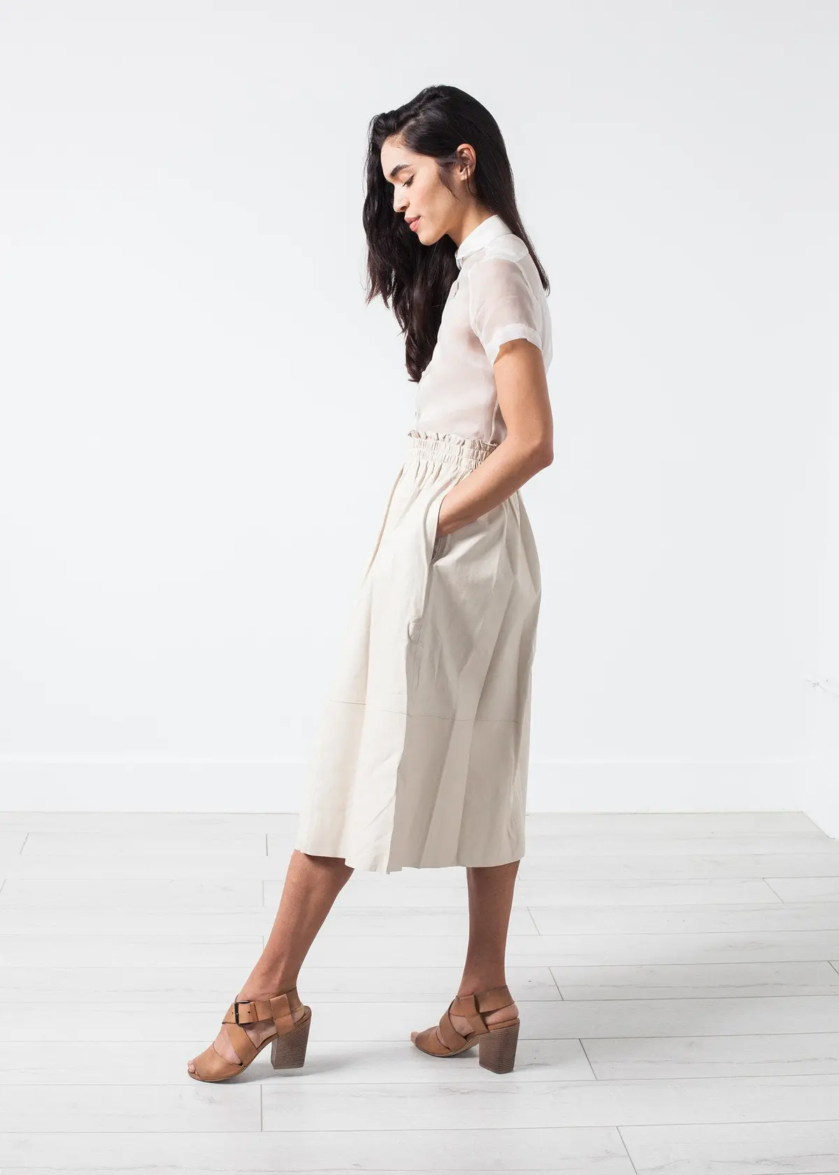 Eulera Leather Skirt In Cream 1