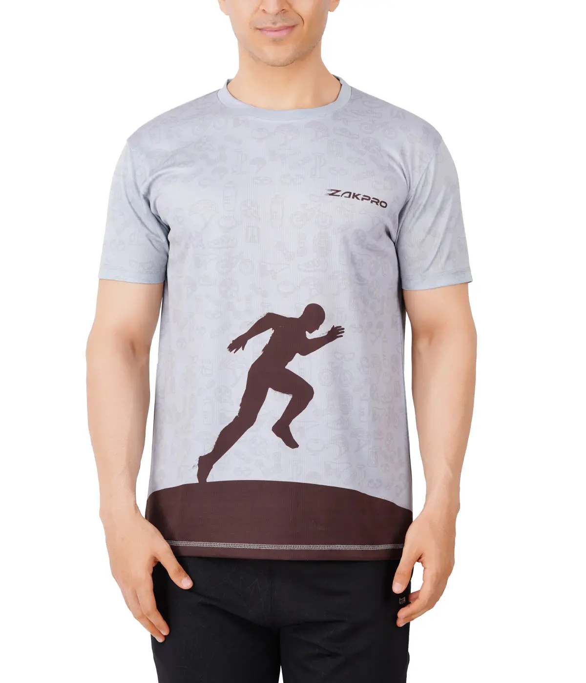 Zakpro Sports Tees For Men (Grey Run) 1