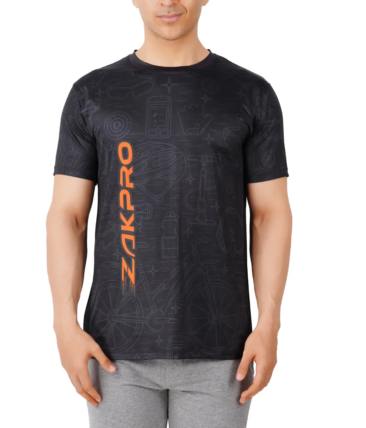 Zakpro Sports Tees For Men (Tone Black) 1