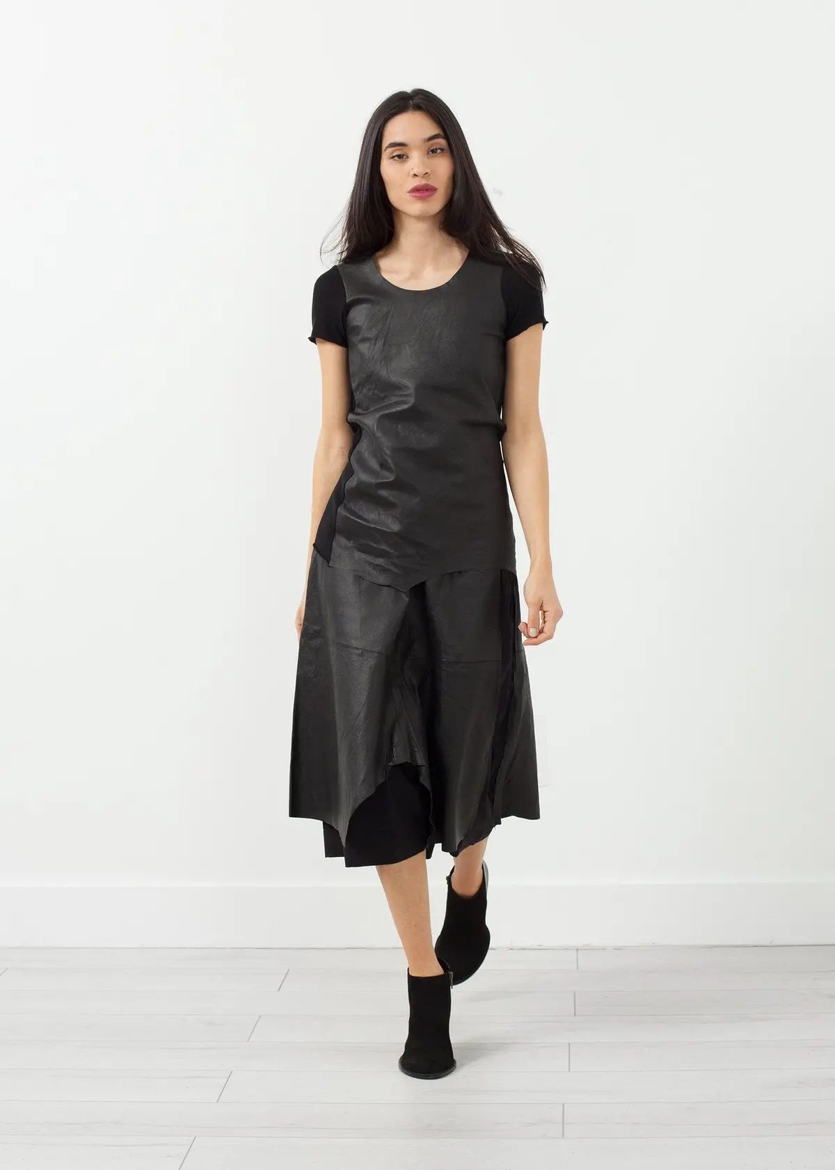 Leather Drop Crotch Pants 1