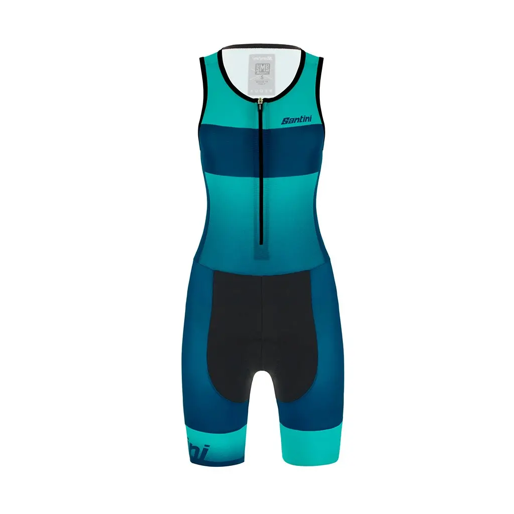 Santini Womens Ferox Sleeveless Trisuit (Teal) 1