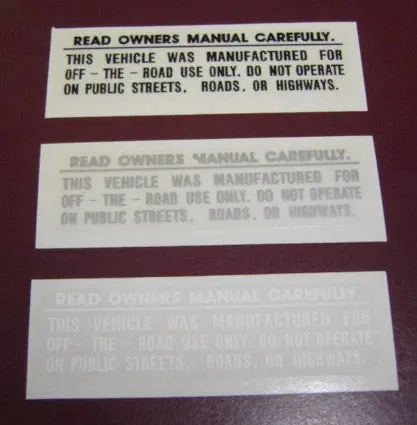 (16) Decal Read Owners Manual Honda Z50 K3-K6 Qa50 1