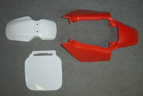 Plastics Set White/Red Honda Z50r 1988 To 1999 1
