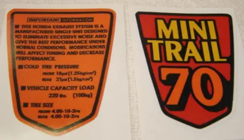 Side Frame Decal Honda Ct70 1980 1