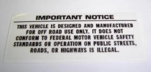 Decal Important Notice Honda Z50 Z50r 1
