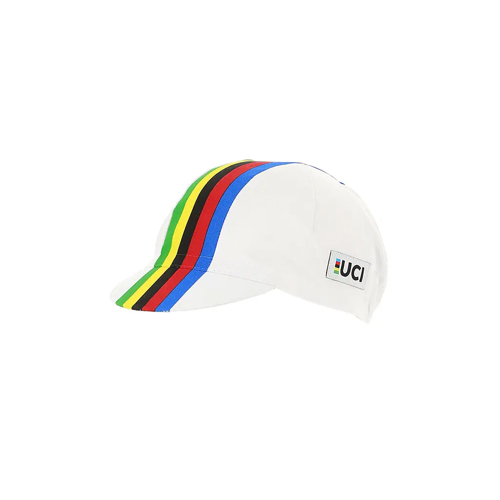 Santini Uci Rainbow Stripes Cycling Cap (White) 1