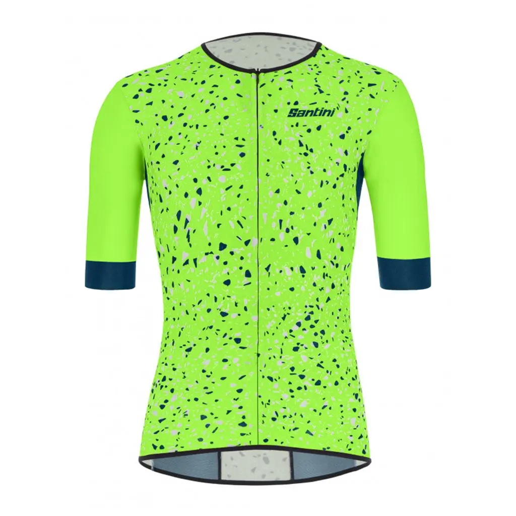 Santini Sleek Pietra Triathlon Aero Jersey - Fluo Green 1