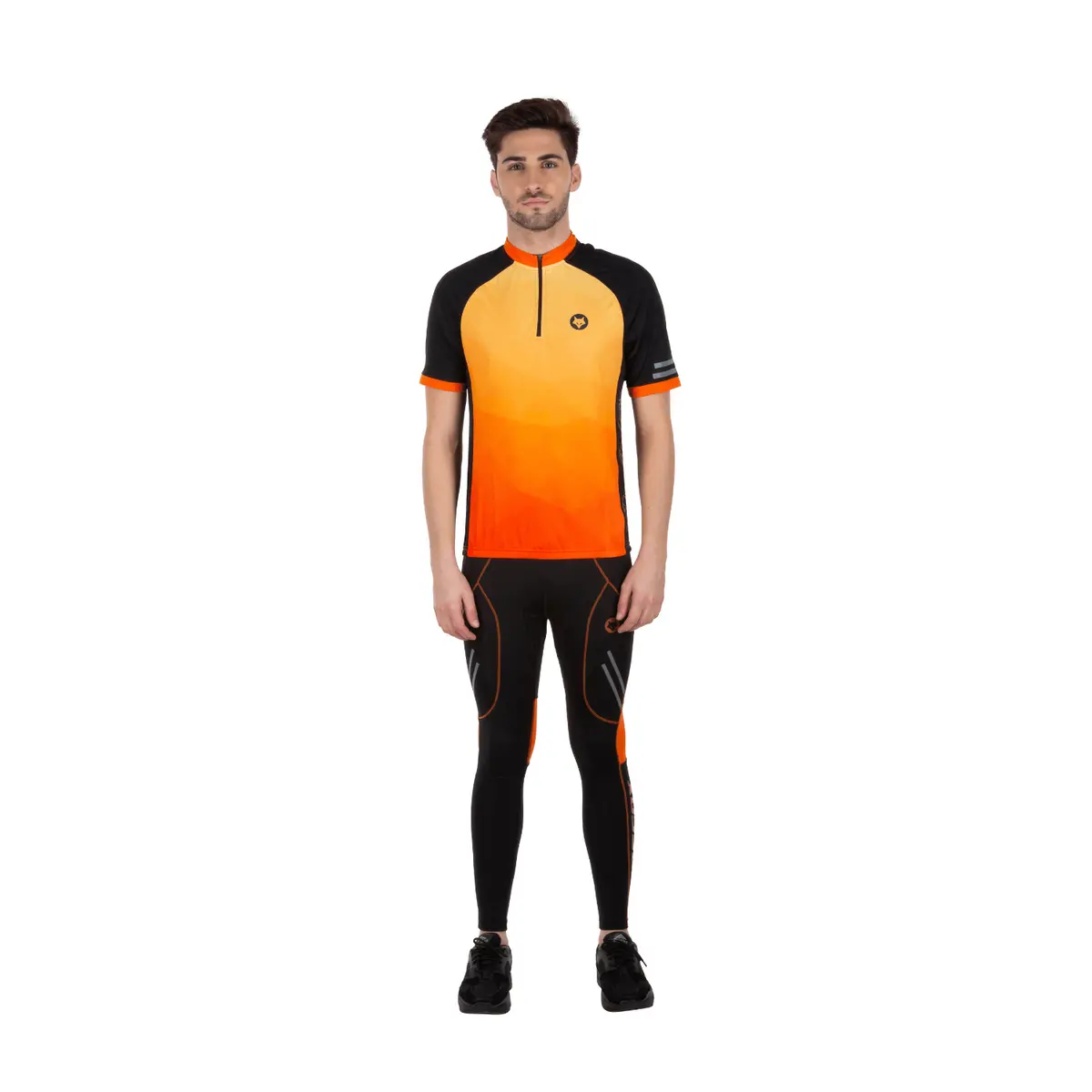 Firefox Half Sleeve Cycling Jersey - Orange/Black 1