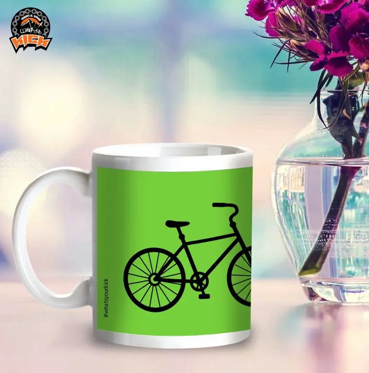 Cycling Inspired Coffee Mug - Eat, Sleep, Ride, Repeat - Green 1