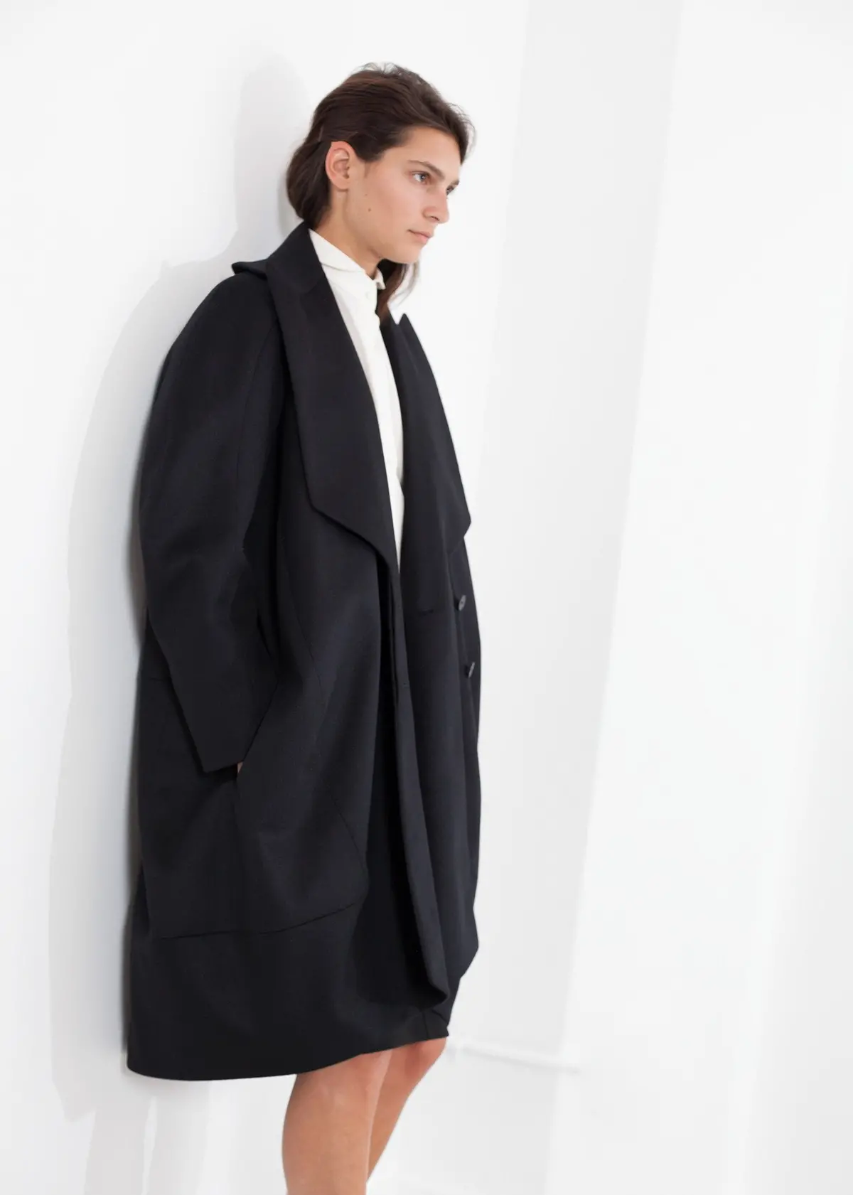 Shahmeena Cocoon Coat In Black 1