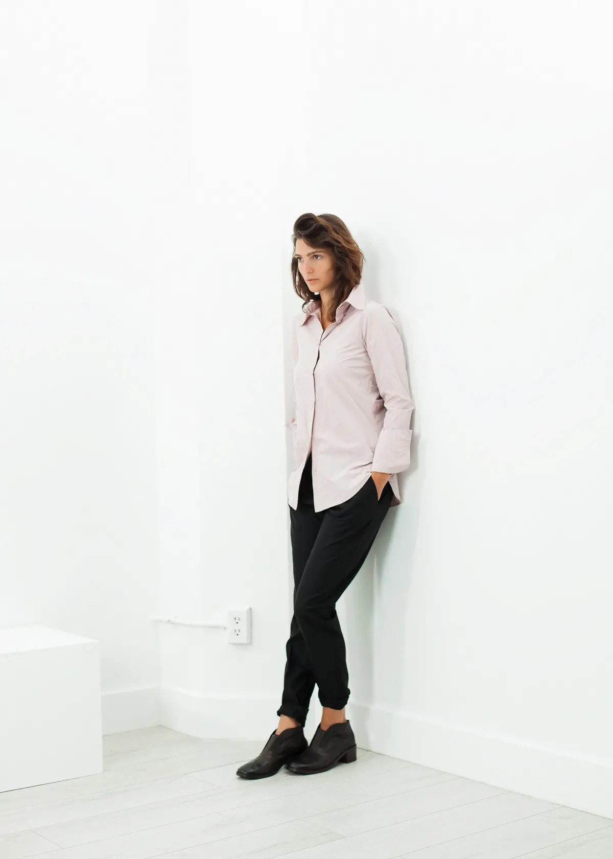 Pointed Collar Blouse In Rose 1