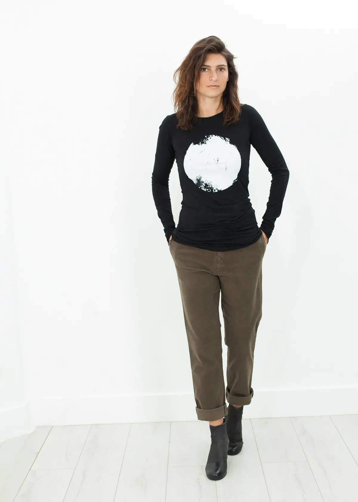 Sueded Cotton Pant In Khaki 1