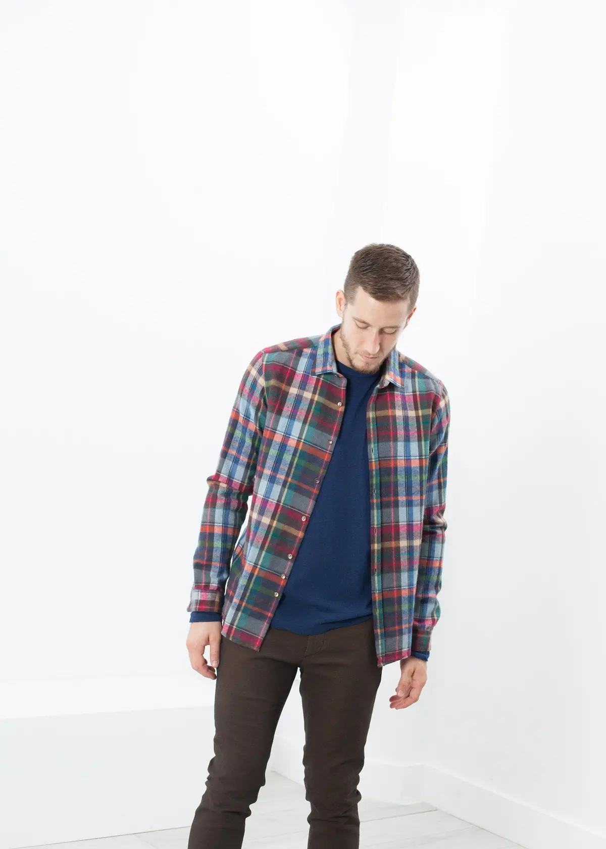Riccardo Button-Up In Plaid Multi 1