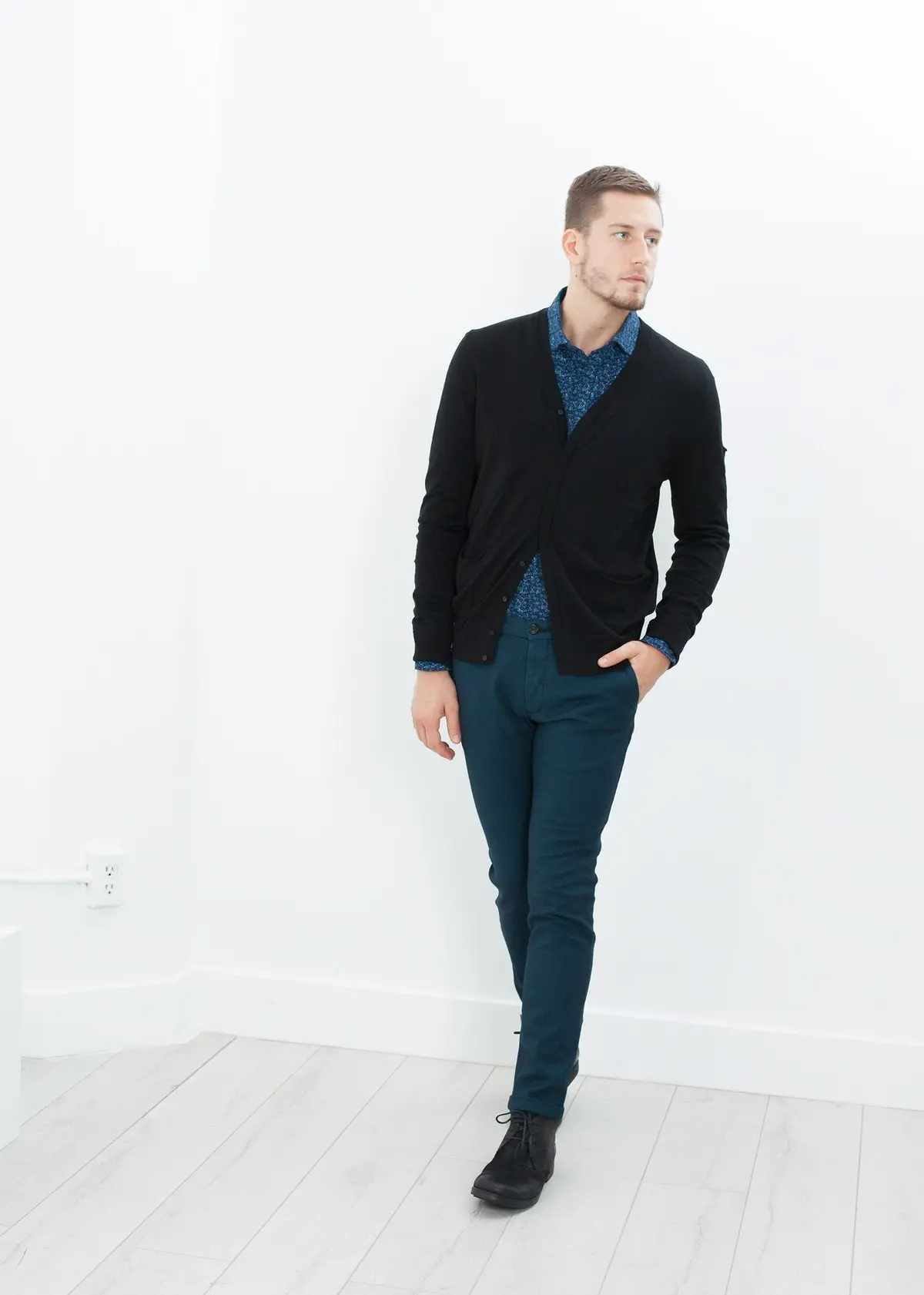 Diamond Weave Trouser In Sky 1
