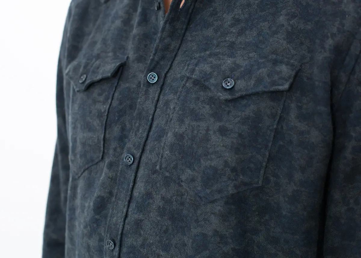 Western Arkansas Button-Up In Dark Hash Floral 5