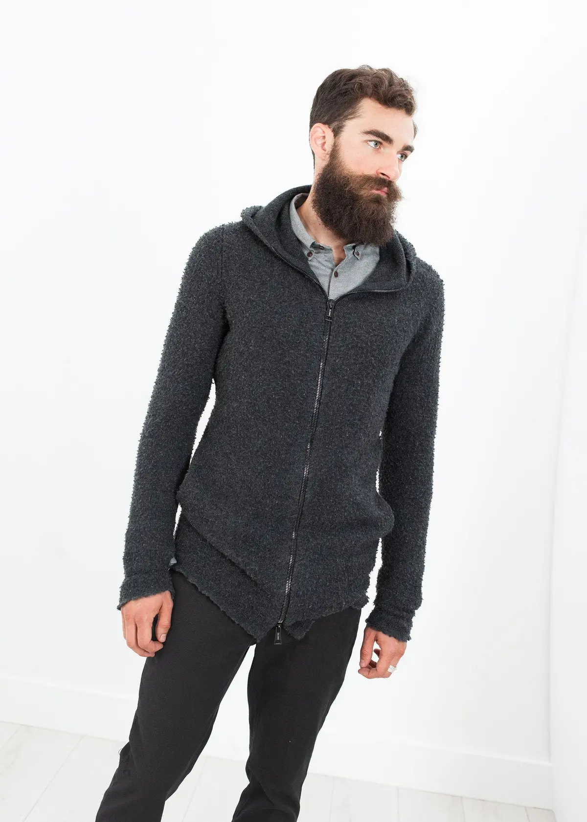 Pill Zip Sweater In Anthracite 1