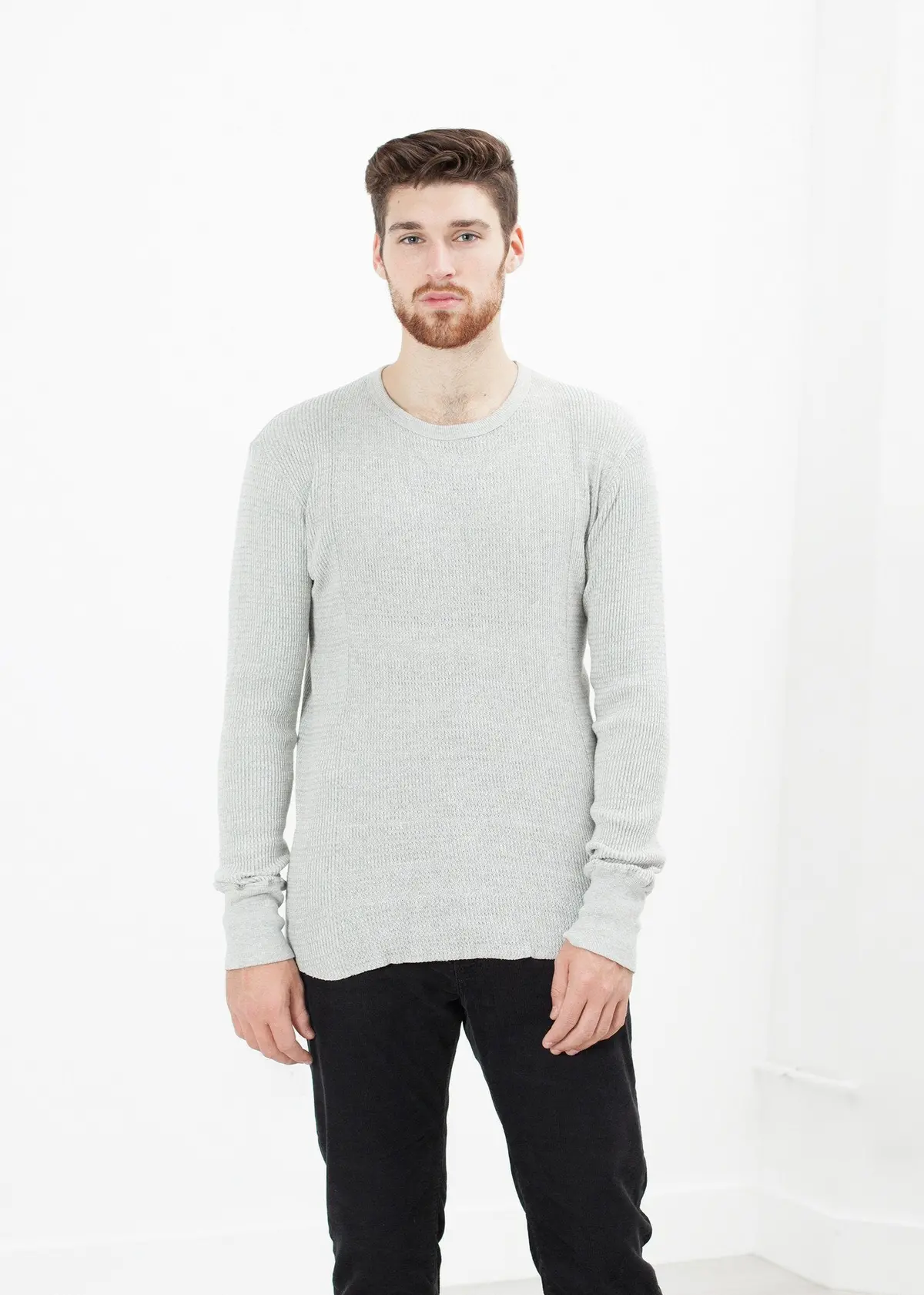 Waffle Knit Long Sleeve Tee 1