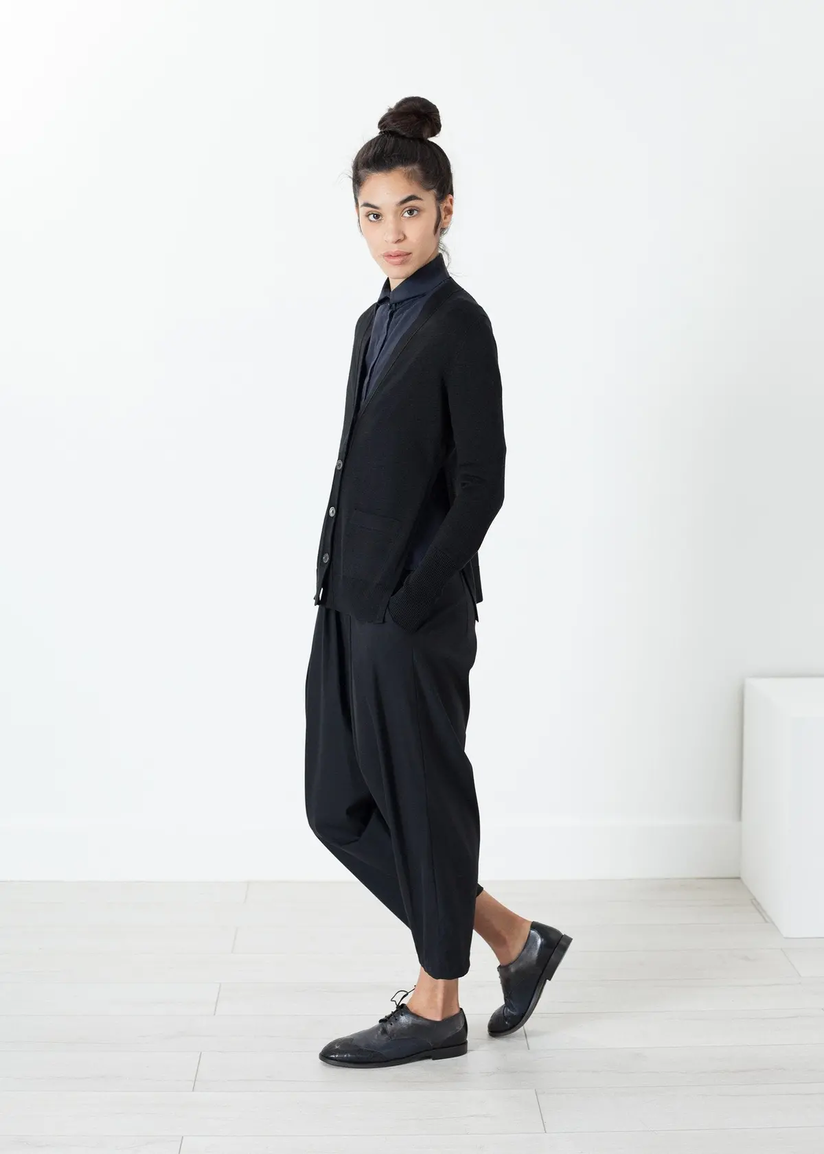Square Cardigan In Black 1
