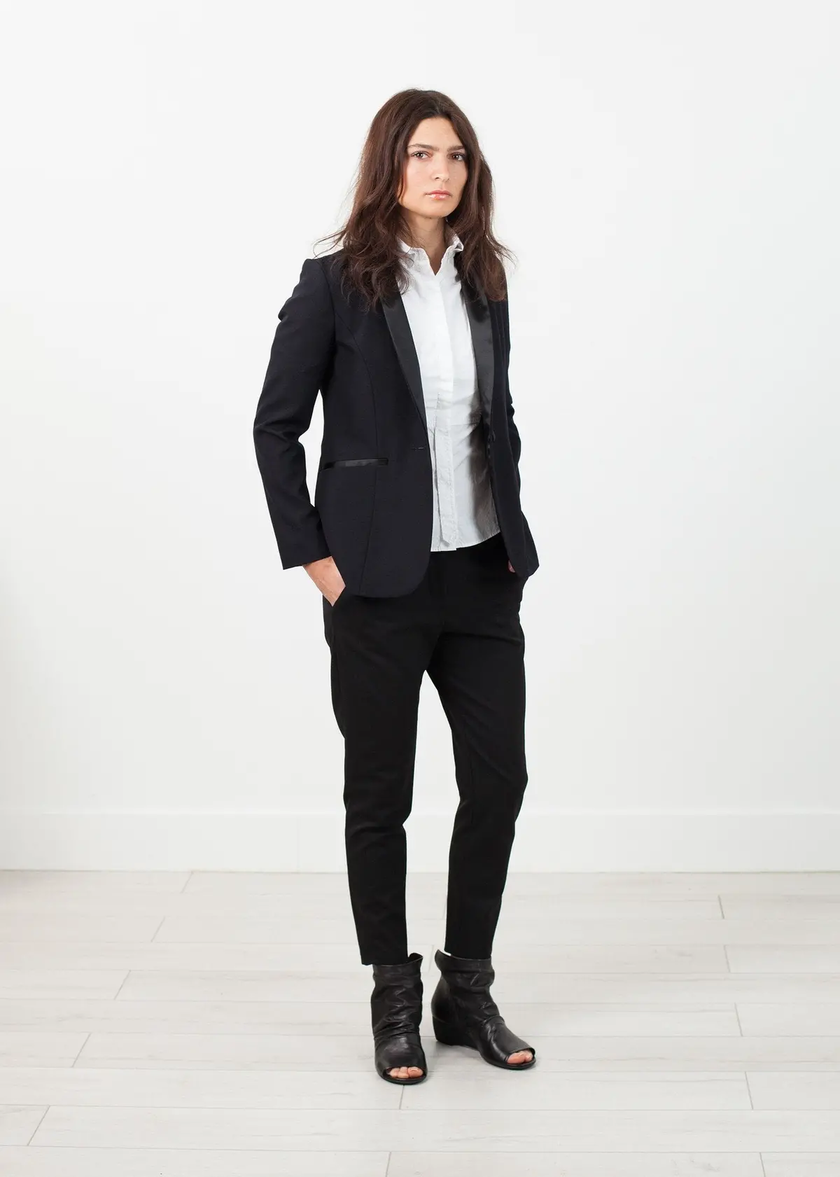 Shawl Collar Blazer In Black 1