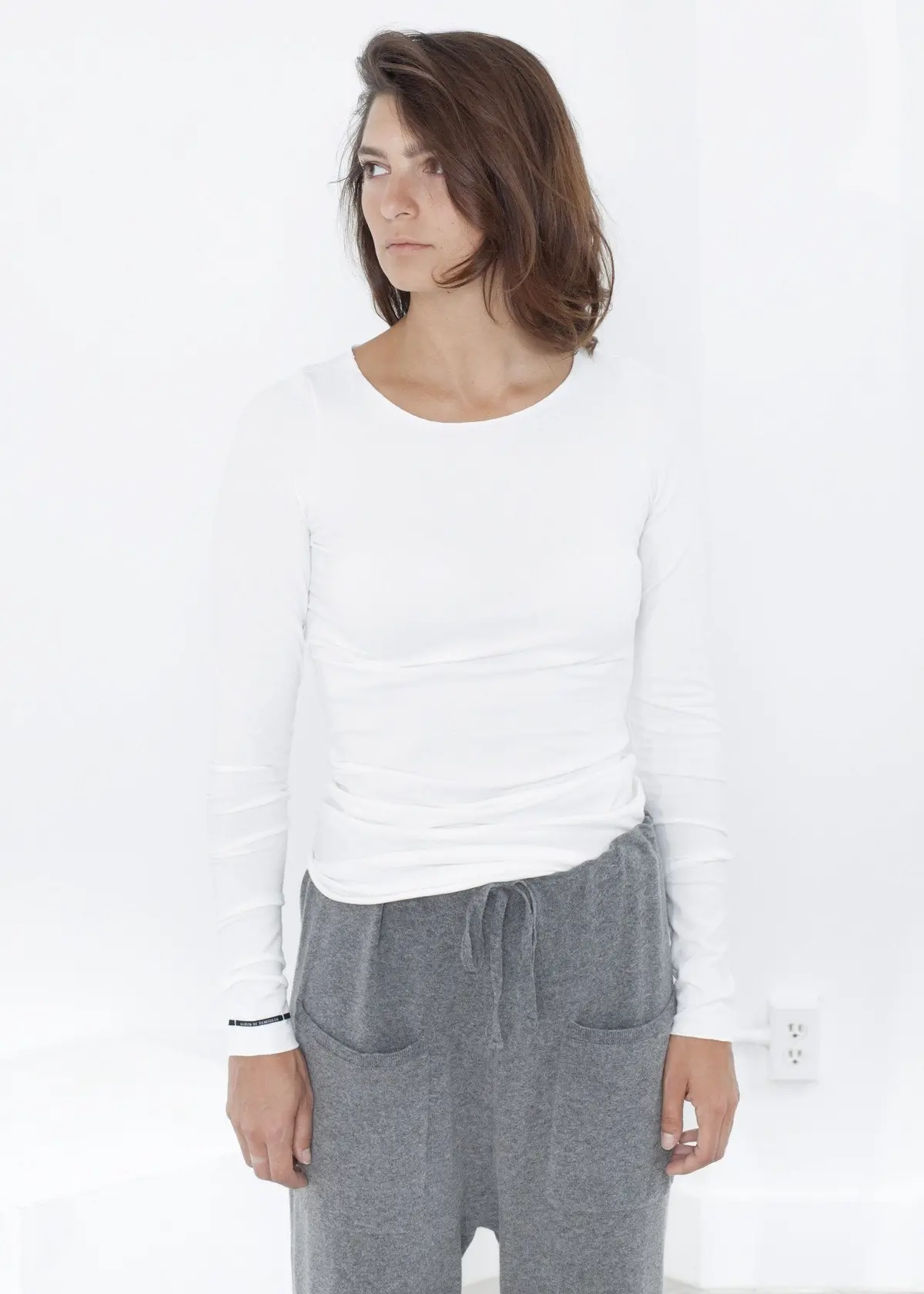 Stretch Tee In Milk 1