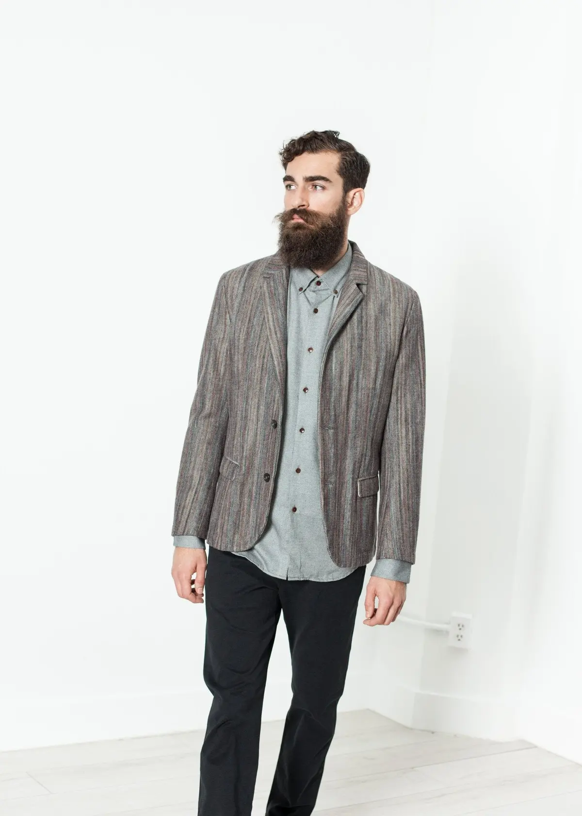 Watercolor Sport Jacket In Brown/Blue 1