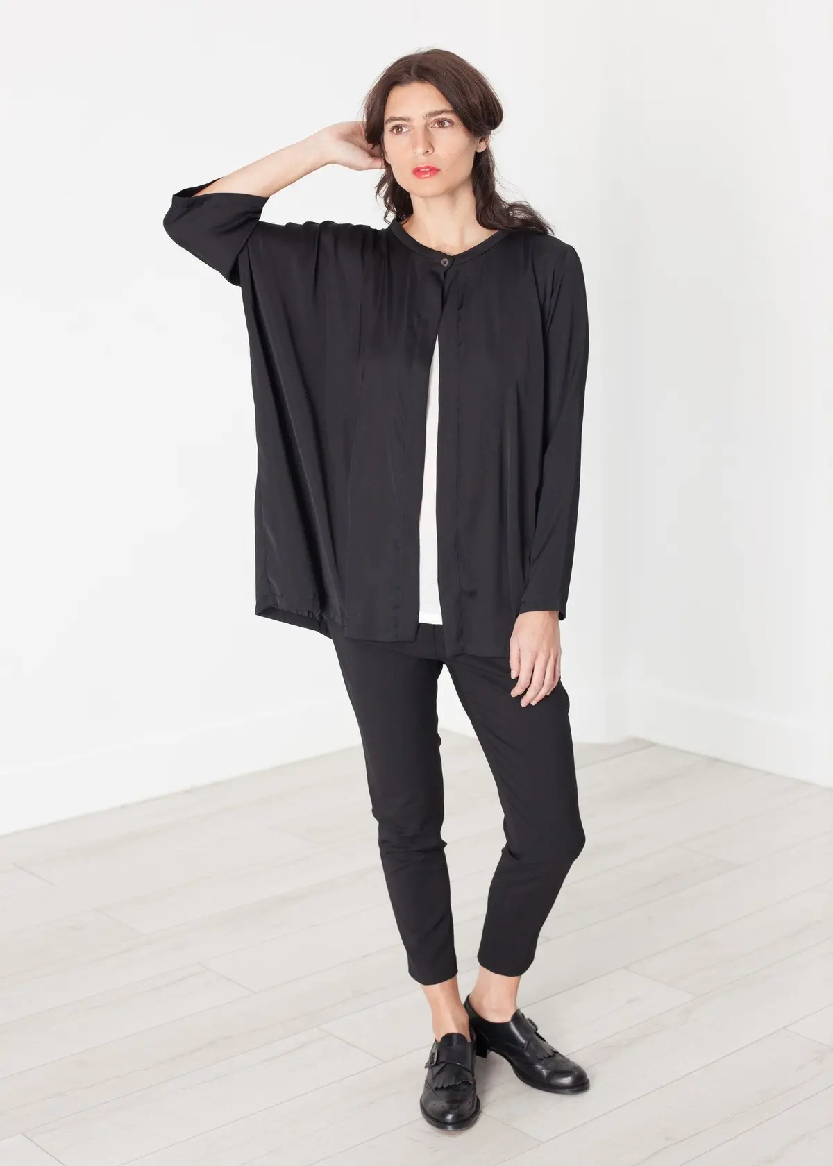Unbalanced Cardigan In Black 1