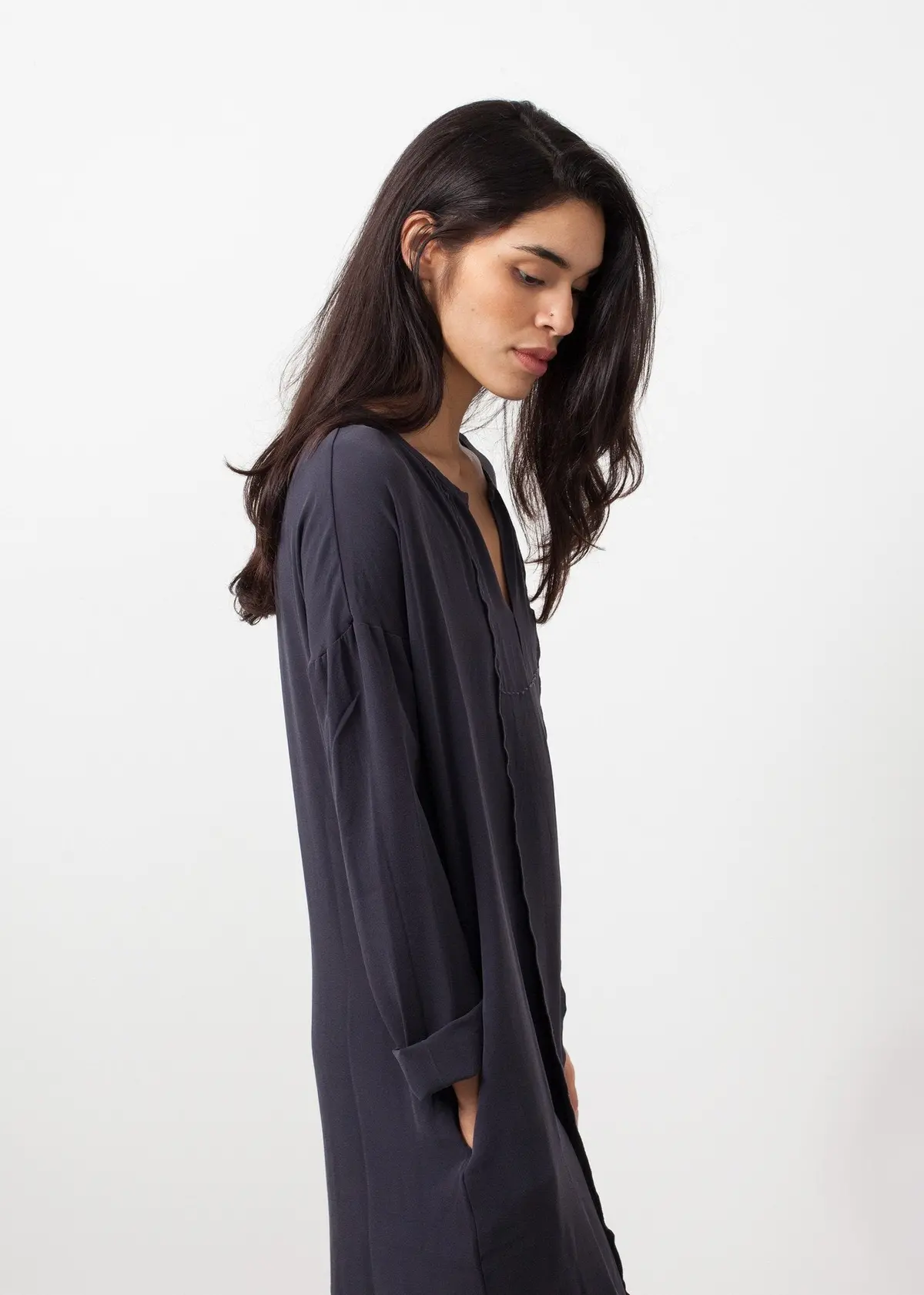 Long Sleeve Silk Dress 1