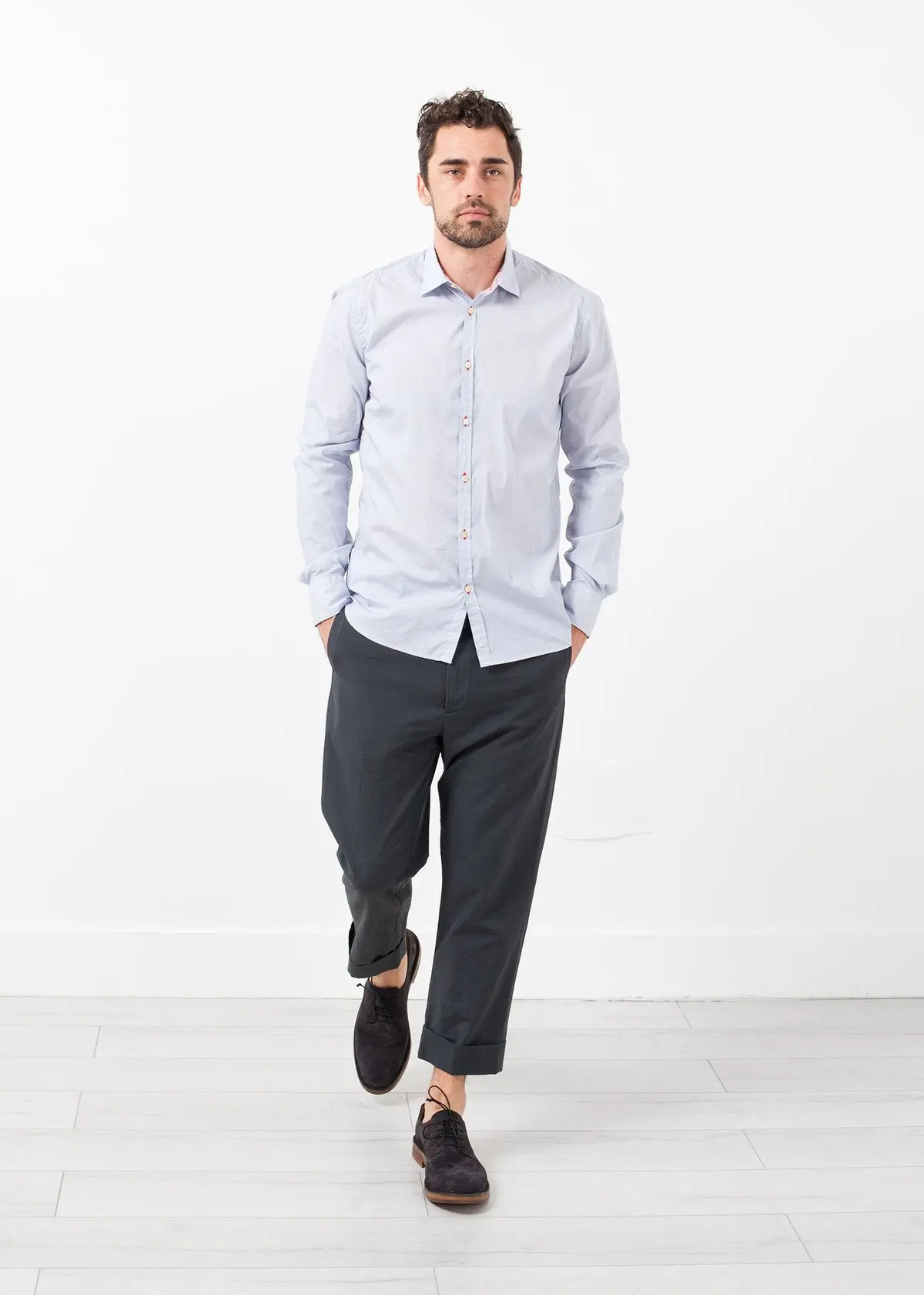 Flat Front Cuffed Trouser 1