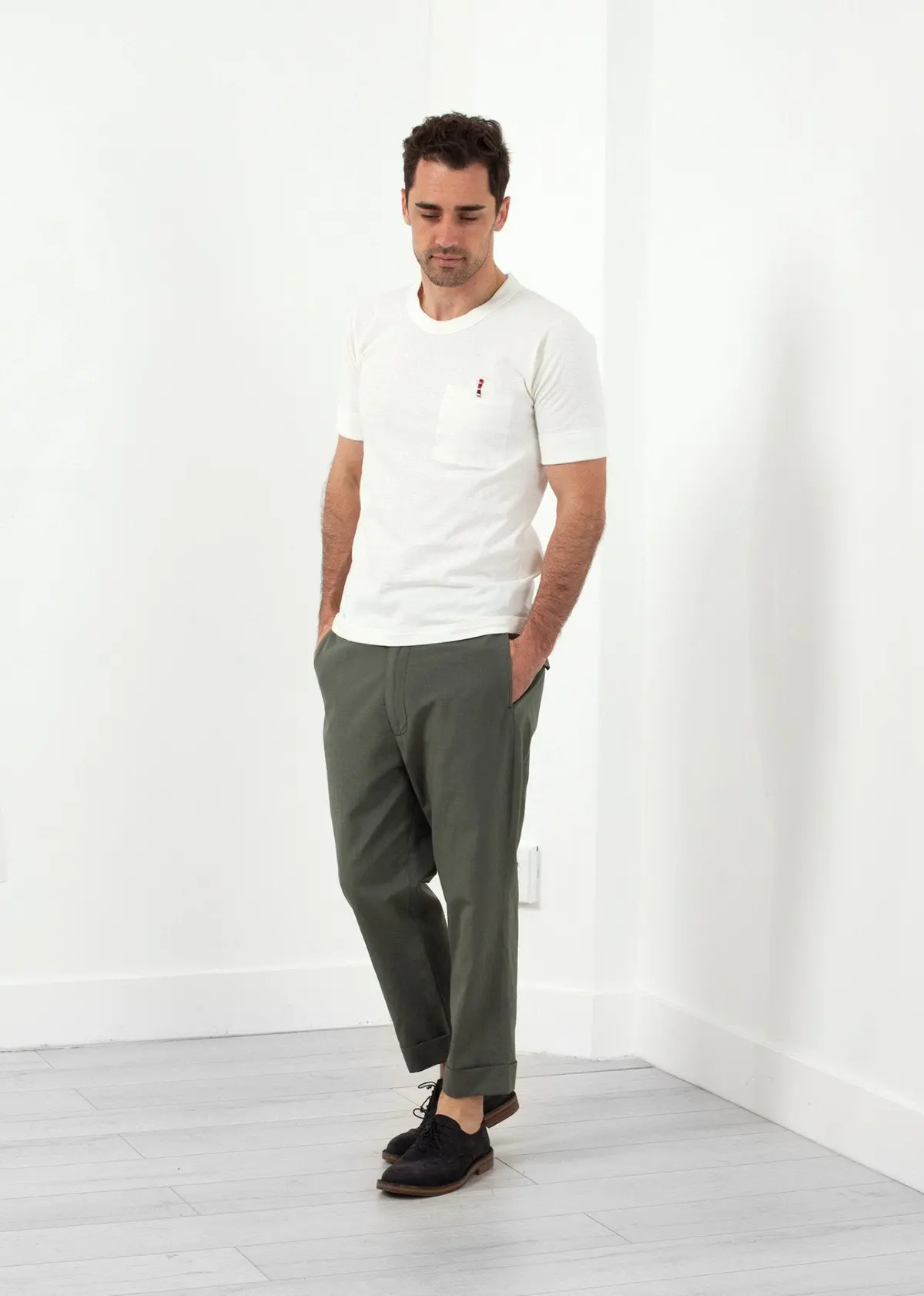 Flat Front Cuffed Trouser 1