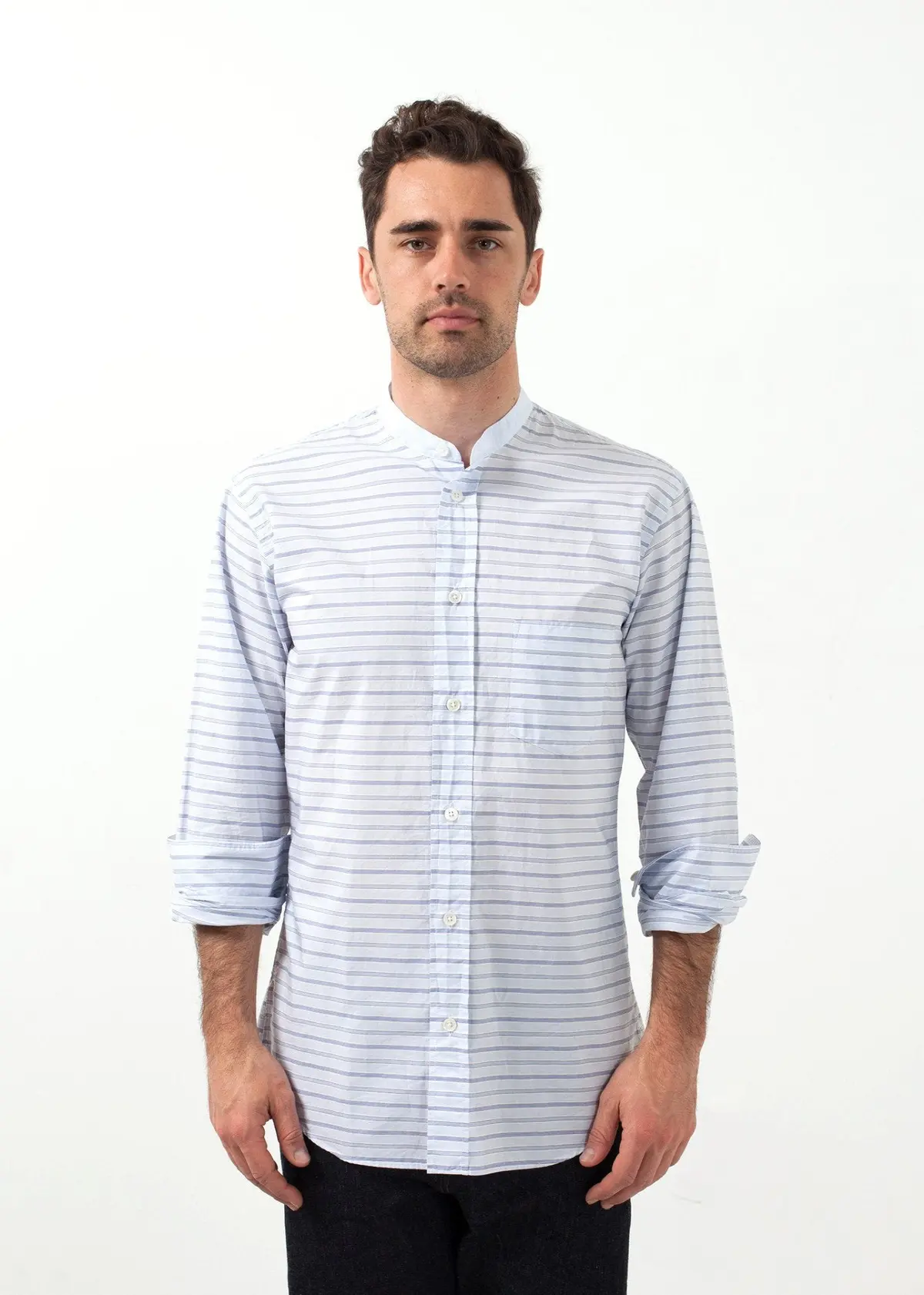 Mandarin Collar Formal Shirt 1
