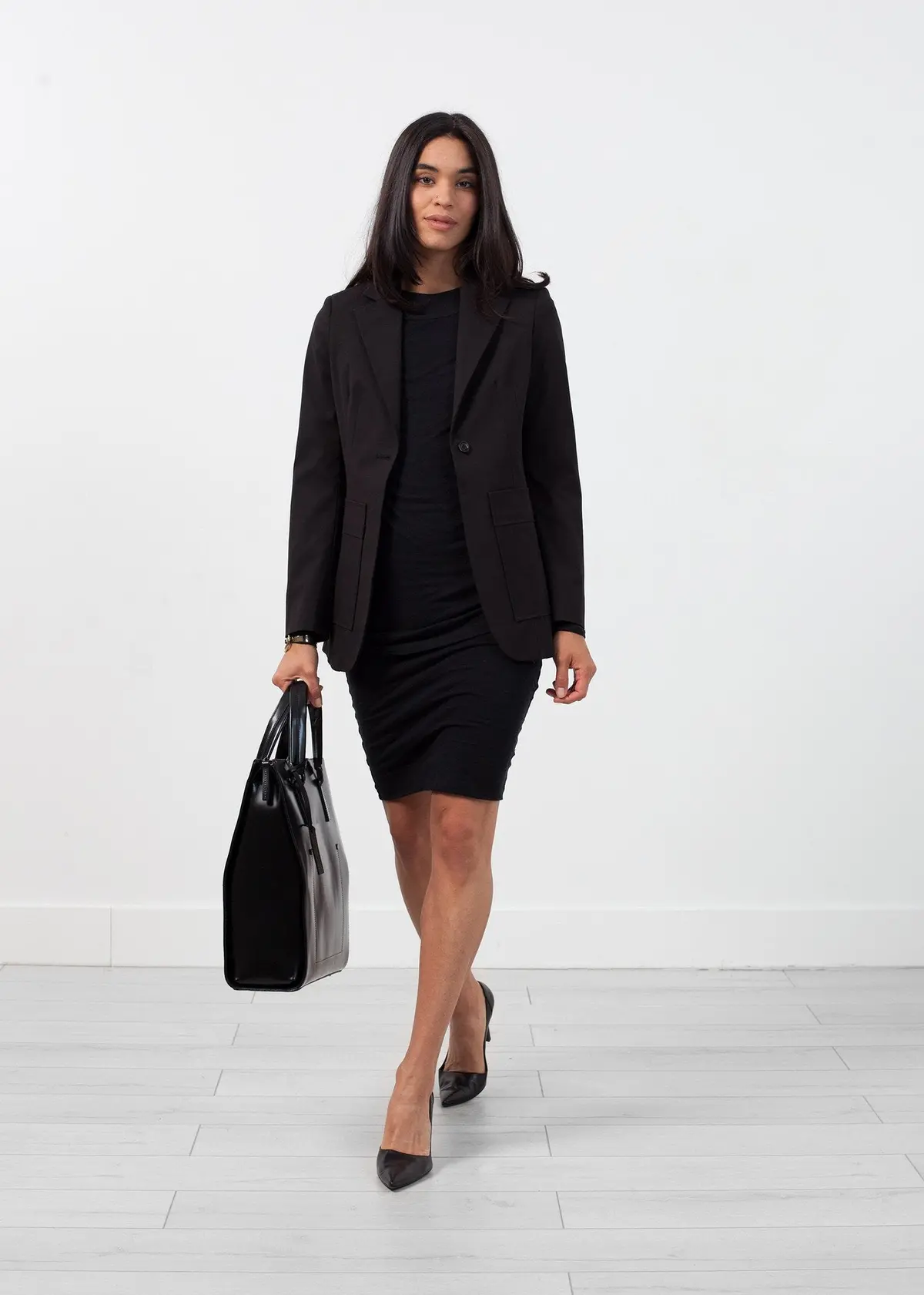 Double Pocket Blazer In Black 1