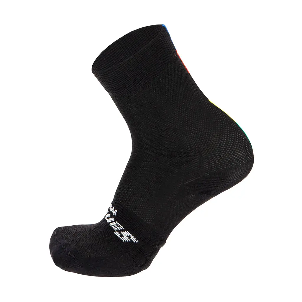 Santini Uci Official Rainbow Socks - Black 1