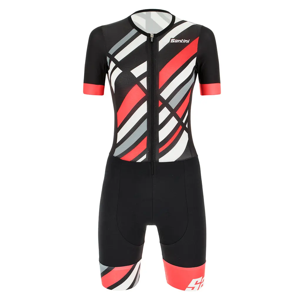 Santini Woman Redux Trisuit Short Sleeve - Granatina 1
