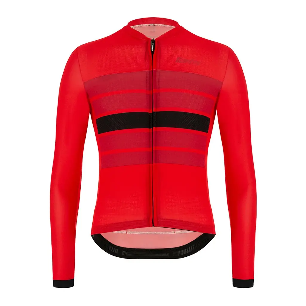 Santini Eco Sleek Bengal Long Sleeve Jersey - Red 1