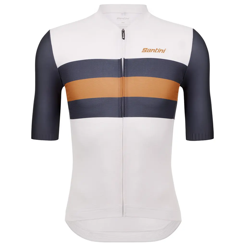 Santini Eco Sleek Bengal Jersey - White/Orange 1