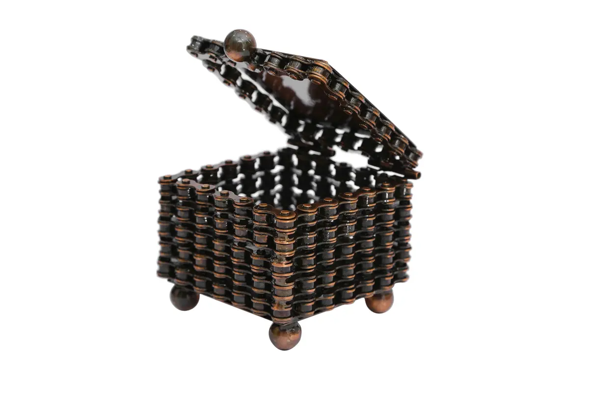 Upcycled Bike Chain Small Storage Box 1