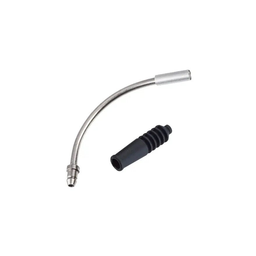 Ciclovation Fits V-Brake, 90° Brake Stainless Noodle & Rubber Boot 10 Of Each - Silver/Black 1