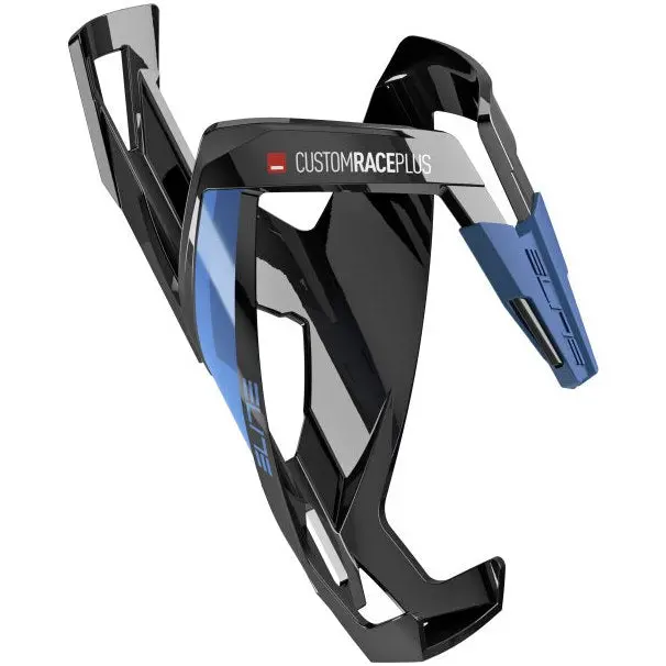 Elite Custom Race Plus Bottle Cage - Black Glossy/Blue 1
