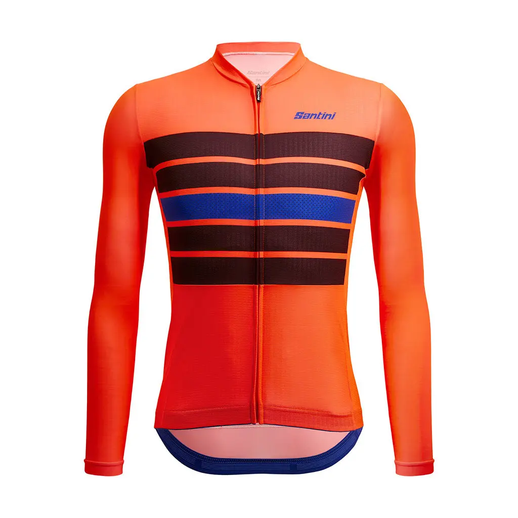 Santini Eco Sleek Bengal Long Sleeve Jersey - Orange 2