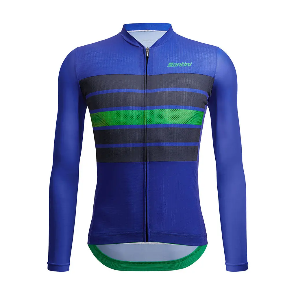 Santini Eco Sleek Bengal Long Sleeve Jersey - Blue 1