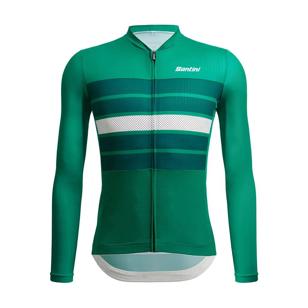 Santini Eco Sleek Bengal Long Sleeve Jersey - Green 2