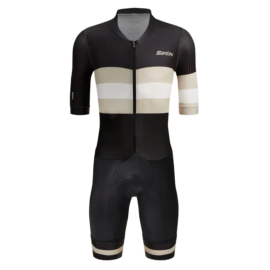 Santini Viper Bengal Skinsuit - Black/Grey 1