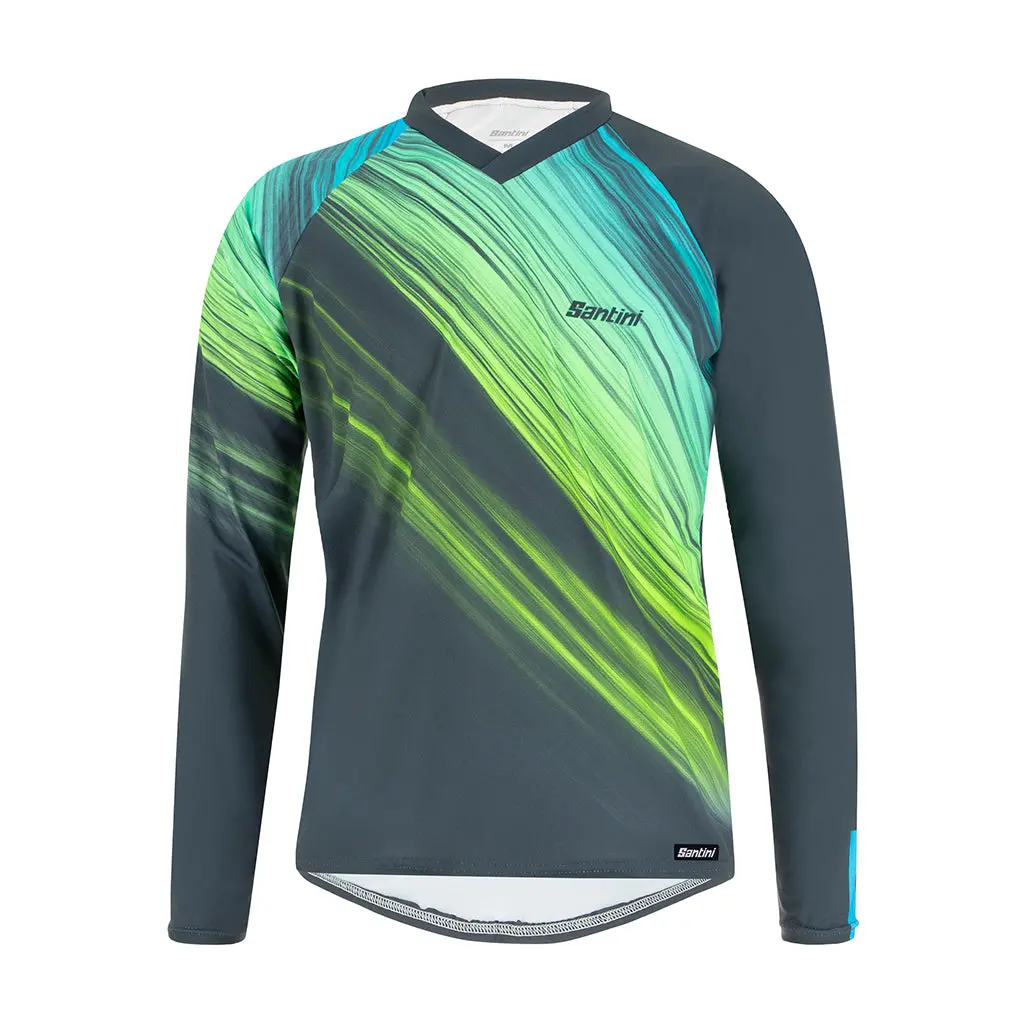 Santini Sasso Thermal Long Sleeve Mtb Jersey (Green) 1