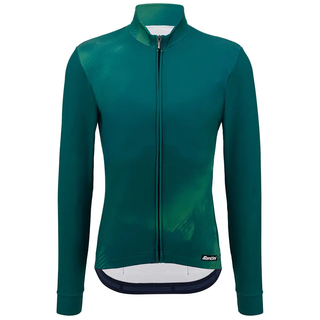 Santini Pure Dye Long Sleeve Jersey - Fluo Green 1