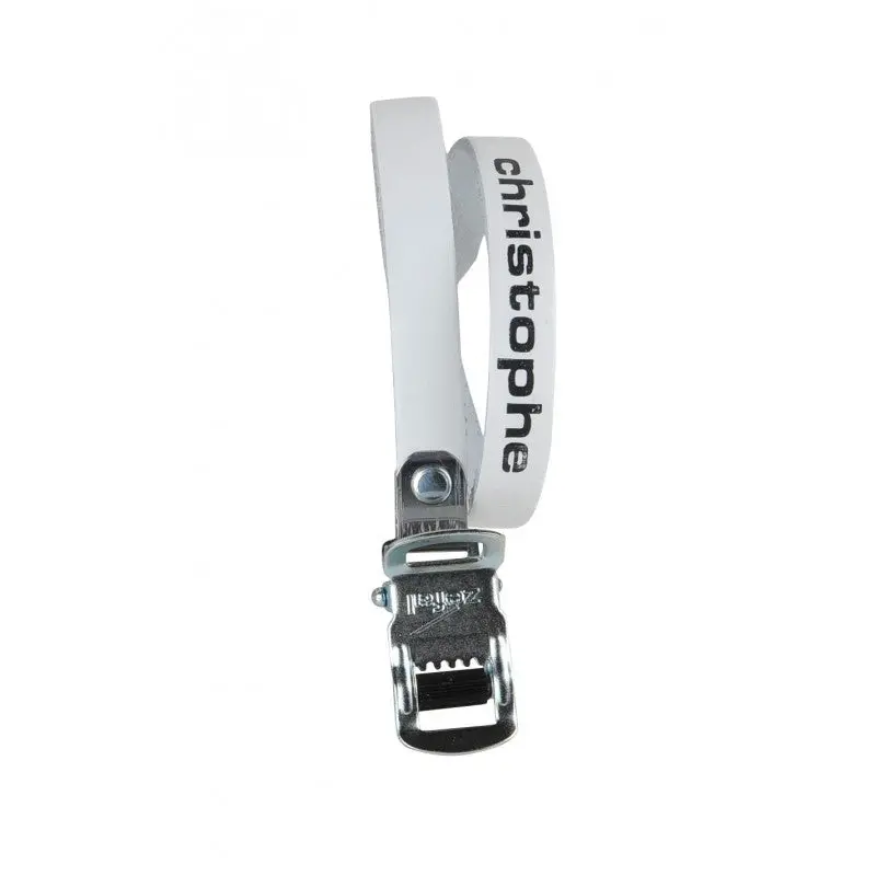Zefal Christophe Leather Toe Straps-White 1