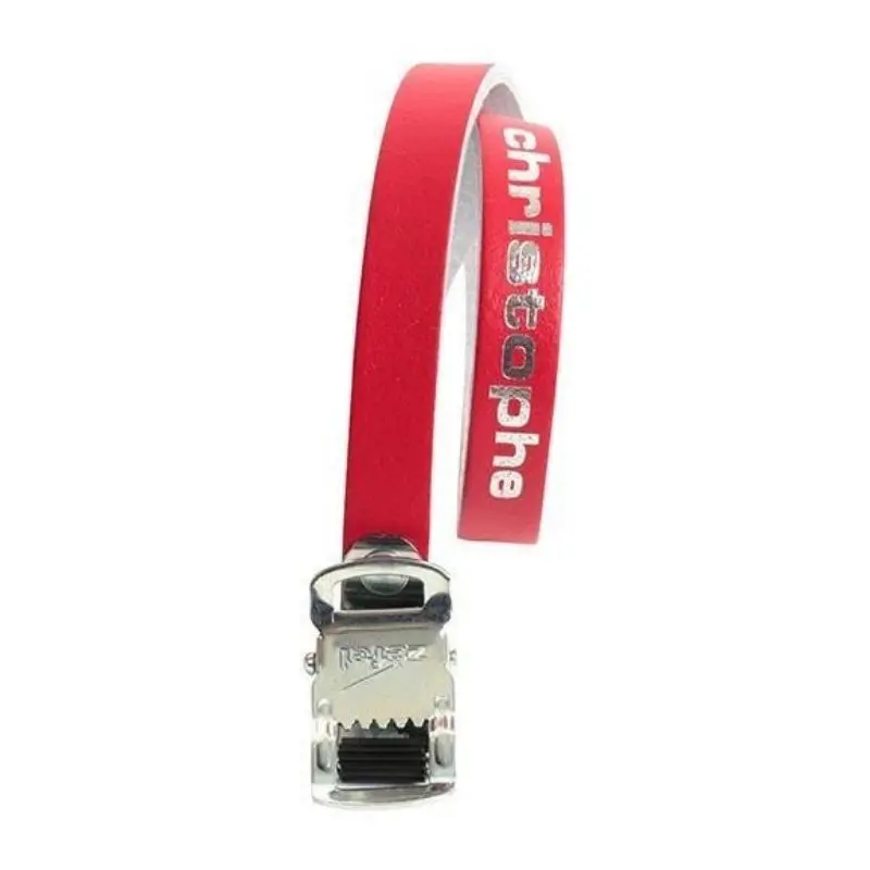 Zefal Christophe Leather Toe Straps-Red 1
